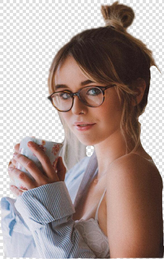 Transparent Lady Png   Wispy Bangs With Glasses  Png DownloadTransparent PNG