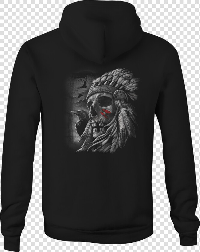 Zip Up Hoodie Indian Chief Hawk Spirit Animal Skull   Skull Native American Headdress  HD Png DownloadTransparent PNG