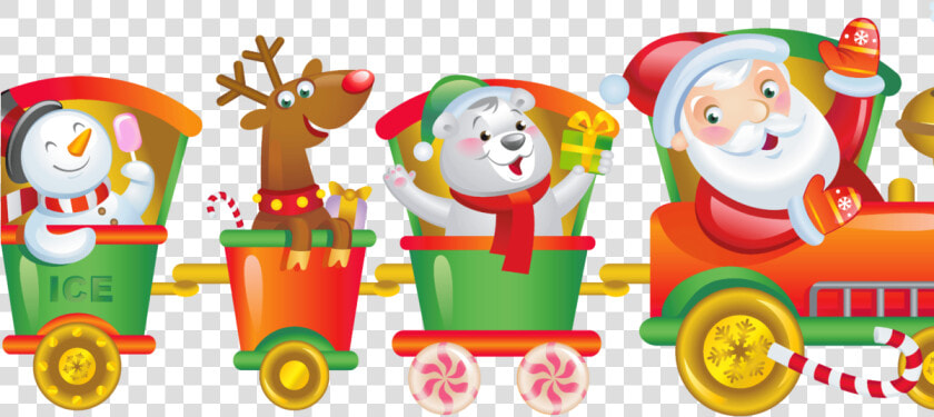 Transparent Tren Png   Free Printable Santa Christmas Clip Art  Png DownloadTransparent PNG