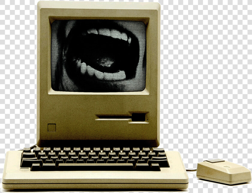 Retro Computer With Screaming Mouth On screen   Macintosh  HD Png DownloadTransparent PNG