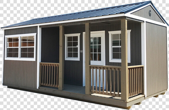 Corner Porch Cabin   Graceland Portable Buildings Side Porch Cabin  HD Png DownloadTransparent PNG