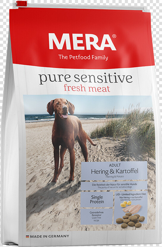 Dog Food Mera Pure Sensitive Fresh Meat Herring  amp  Potatoes   Pure Sensitive Hundefutter Mera  HD Png DownloadTransparent PNG