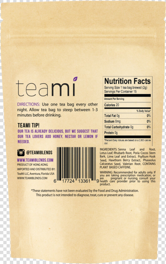 Teami Blends Colon Ingredients  HD Png DownloadTransparent PNG