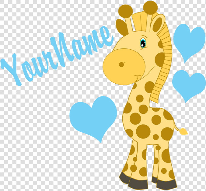 Personalizable Blue Baby Giraffe Puzzle   Cartoon  HD Png DownloadTransparent PNG