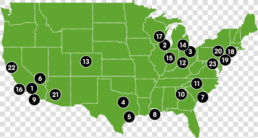 Map Of Skip The Line Venues In The United States   Modern Map Of Usa  HD Png DownloadTransparent PNG