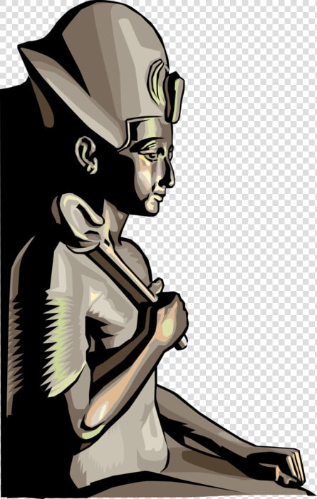 Vector Illustration Of Ancient Egypt Seated Statue   Cartoon  HD Png DownloadTransparent PNG