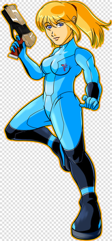 Zero Suit Samus   Cartoon  HD Png DownloadTransparent PNG