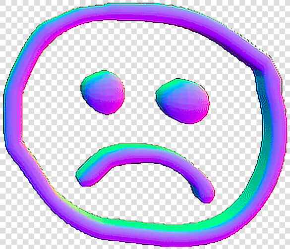  aestetic  vaporwave  rainbow  3d  sad  face  green   Aesthetic Sad Face  HD Png DownloadTransparent PNG