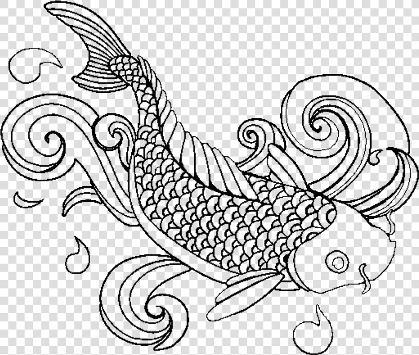 Transparent Koi Fish Png   Adult Colouring Pages Fish  Png DownloadTransparent PNG