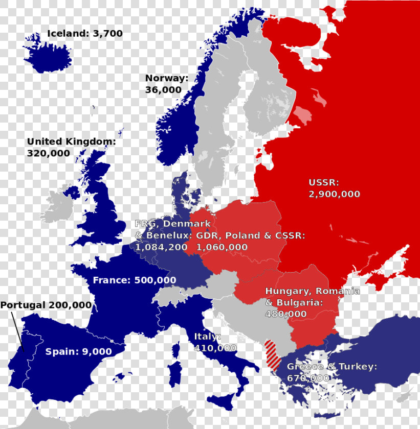 European Nato And Warsaw Pact Forces   Nato Of The Cold War  HD Png DownloadTransparent PNG