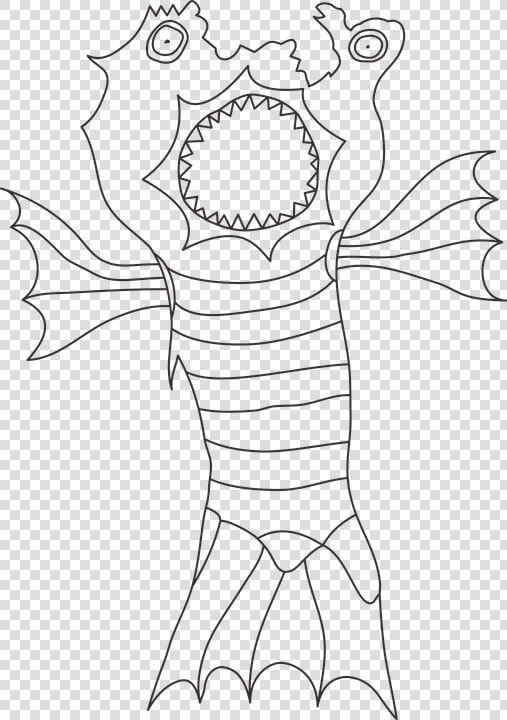 Monster  Fish  The Mouth Of The  Fins  Maszkaron  Leech   Monster Coloring Pages  HD Png DownloadTransparent PNG