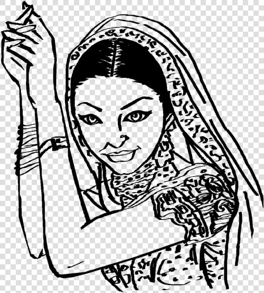 Dulhan Clipart Black And White  HD Png DownloadTransparent PNG