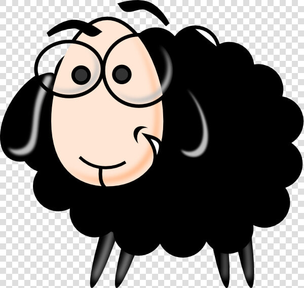 Black And White Clip Art Sheep   Cute Sheep Cartoon Black And White  HD Png DownloadTransparent PNG