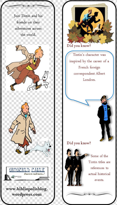 Tintin Bookmarks   Cartoon  HD Png DownloadTransparent PNG