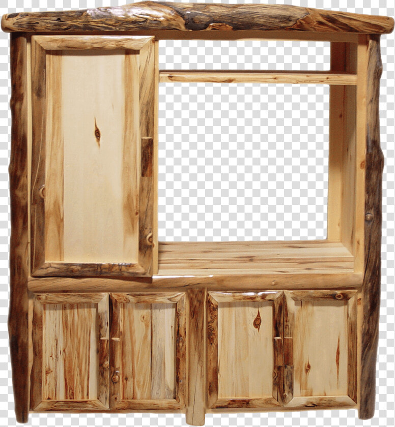 60 W Aspen Log Front Lower Door Entertainment Center   Cupboard  HD Png DownloadTransparent PNG