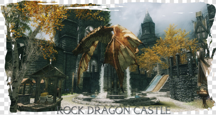 Transparent Skyrim Dragon Png   Skyrim Dragon Castle Mod  Png DownloadTransparent PNG