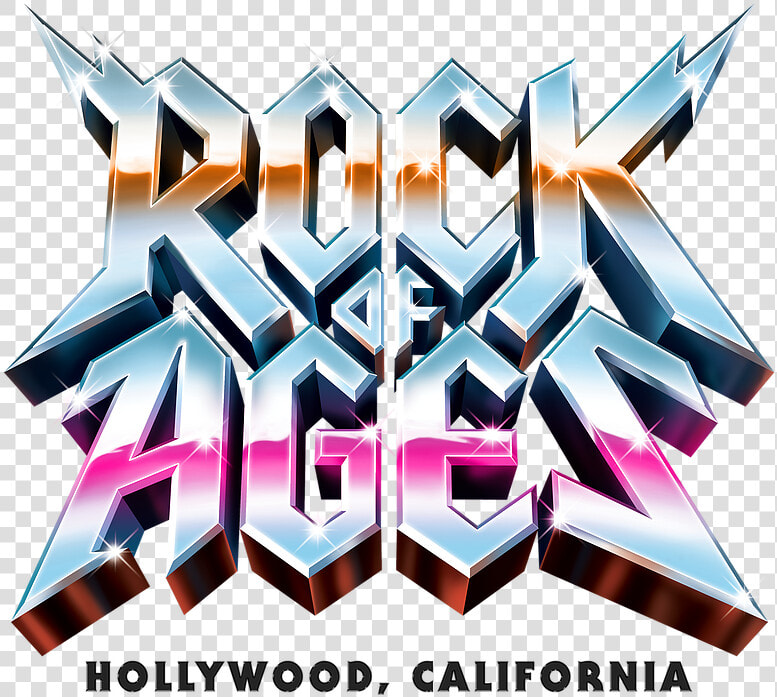 Rock Of Ages Hollywood Logo Orange Pink   Rock Of Ages 10th Anniversary Tour  HD Png DownloadTransparent PNG