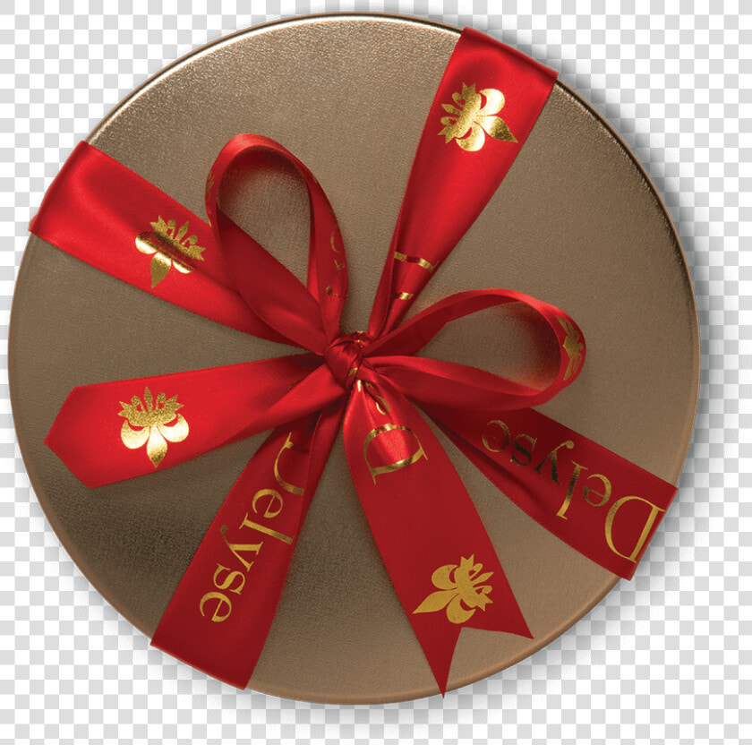 Gold Tin Red Ribbon Top   Gift Wrapping  HD Png DownloadTransparent PNG