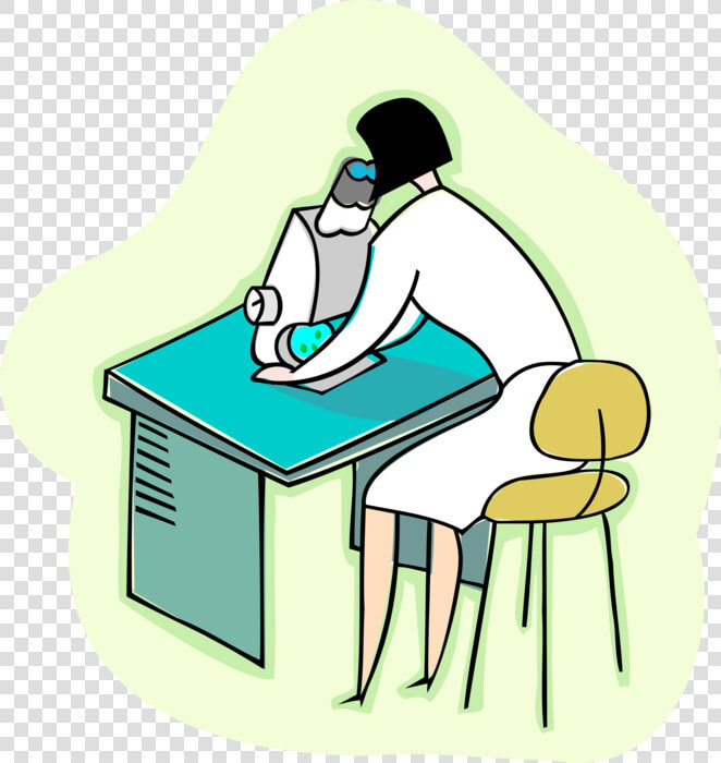 Vector Illustration Of Laboratory Technician At Desk   Vector Graphics  HD Png DownloadTransparent PNG