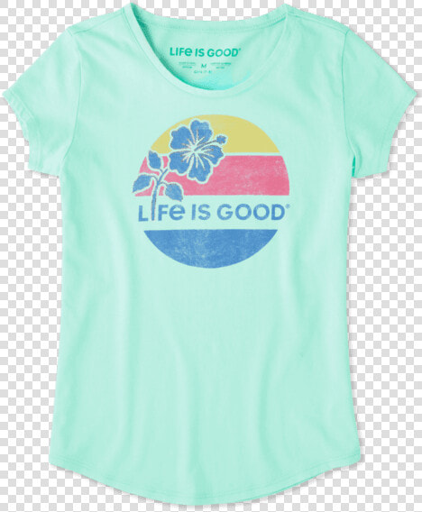 Girls Hibiscus Sun Smiling Smooth Tee   Emblem  HD Png DownloadTransparent PNG