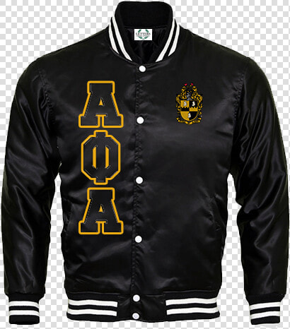 Alpha Phi Alpha Satin Bomber Jacket   Varsity Jacket Blue And White  HD Png DownloadTransparent PNG