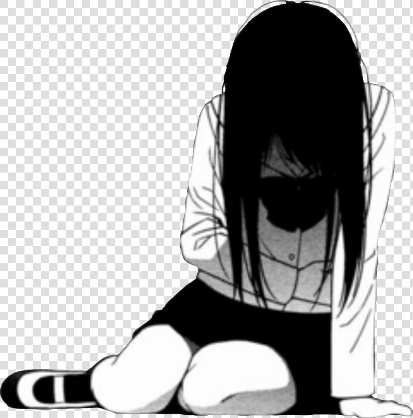  sad  girl  depression  depressed  sadness  cry  crying   Sad Anime Girl Crying  HD Png DownloadTransparent PNG