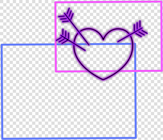  mq  square  hearts  neon  frame  frames  border  borders   Line Art  HD Png DownloadTransparent PNG