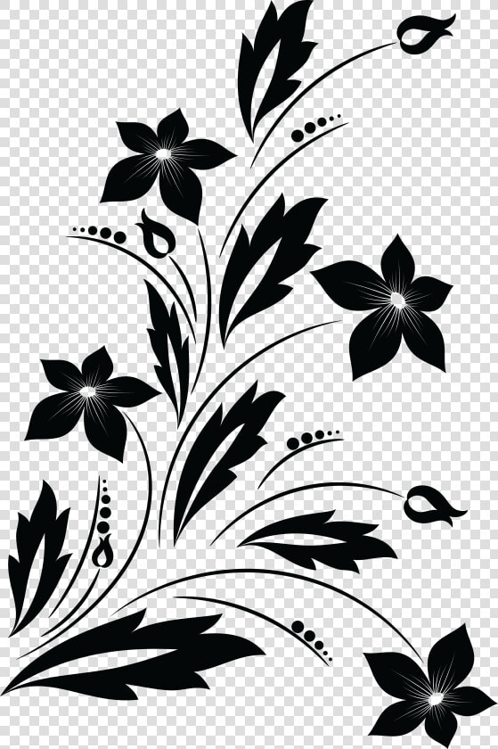 Flower Png Black And White   Flower Clipart Black And White Png  Transparent PngTransparent PNG