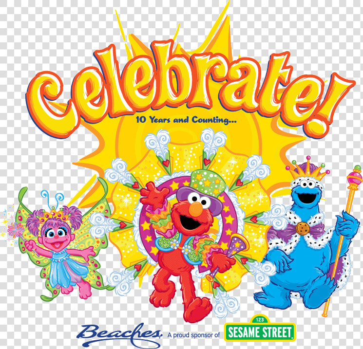 Celebrate 10 Years Beaches Resorts And Sesame Street   Sesame Workshop  HD Png DownloadTransparent PNG