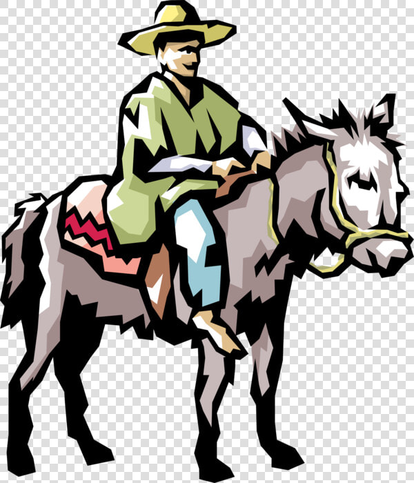 Vector Illustration Of Coffee Picker Jaun Valdez On   Man On A Mule Clipart  HD Png DownloadTransparent PNG