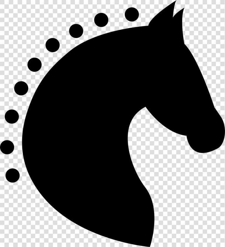 Head Horse Silhouette Side View With Horsehair Of Dots   Horse Head Icon  HD Png DownloadTransparent PNG