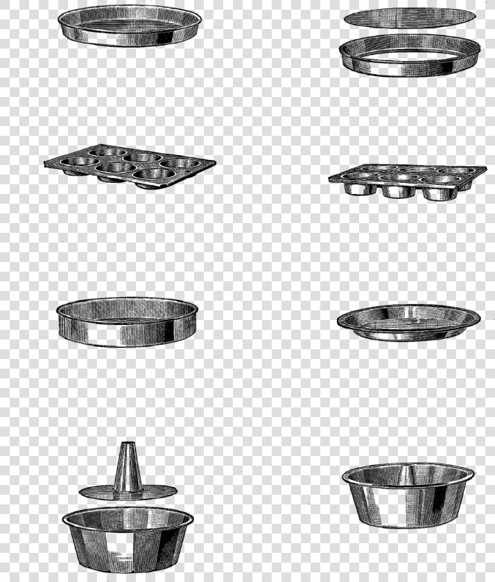 Baking Kitchen Image Collage Bread Cake Pans Digital   Sketch  HD Png DownloadTransparent PNG