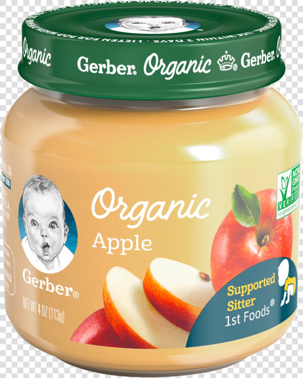 Gerber 1st Foods Organic Apple Baby Food   Jar Gerber Baby Food  HD Png DownloadTransparent PNG