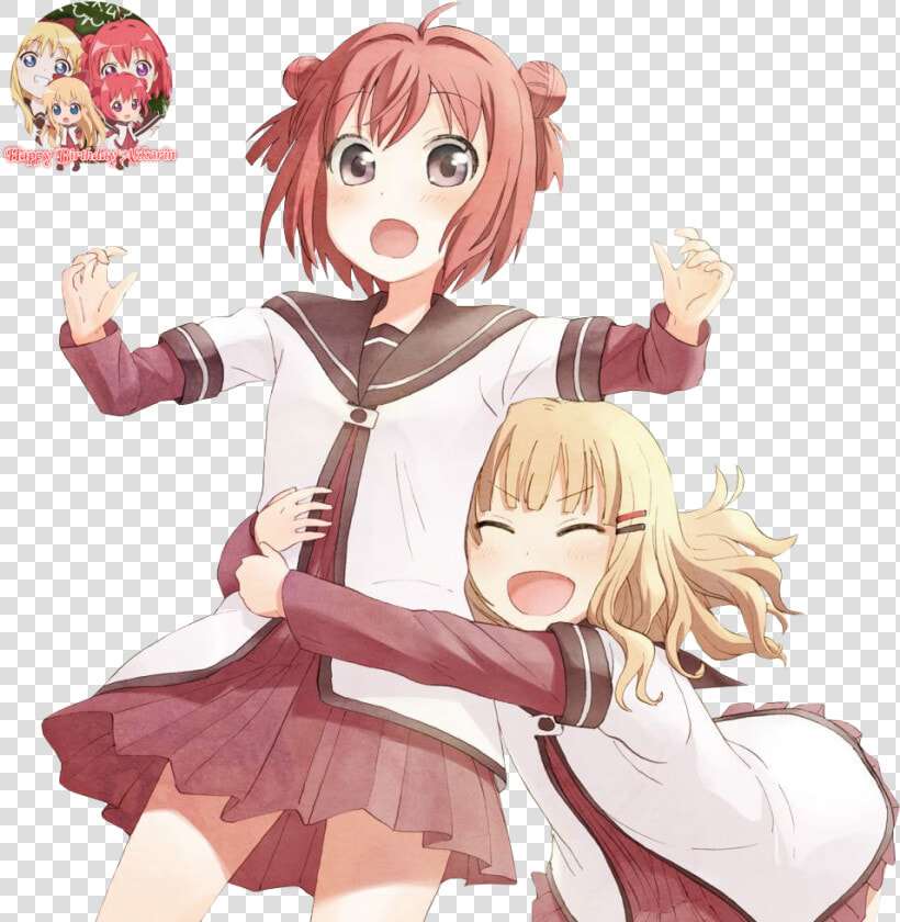  ken Renders  ken Renders Happy Birthday Akkarin  sakurako   Yuru Yuri Hug  HD Png DownloadTransparent PNG