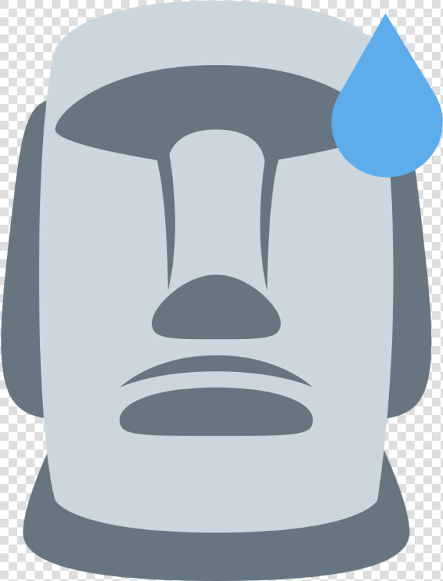 A Moai With A Sweat Drop   Moyai Emoji  HD Png DownloadTransparent PNG