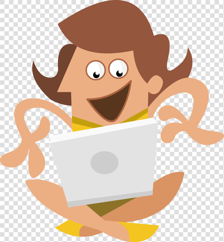 Laptop Clip Art Little Girl Vector   Desenho De Homem Deitado Com O Notebook  HD Png DownloadTransparent PNG