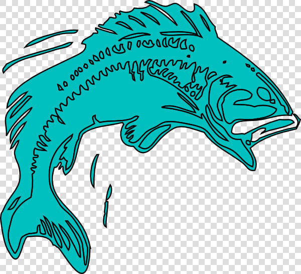 Bass Jumping Out From Water Outline  HD Png DownloadTransparent PNG