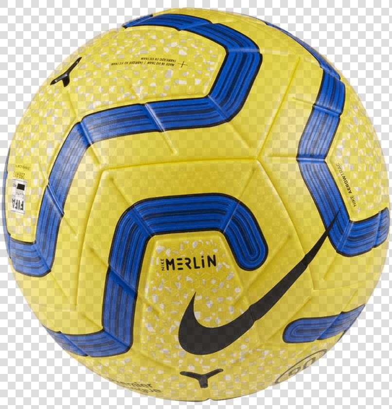 Nike Premier League Merlin Soccer Ball 710 yellow blue   Premier League Ball 19 20  HD Png DownloadTransparent PNG