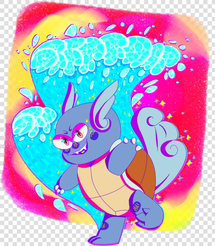 A Brightly Colored Image Of Wartortle  Waving His Hand   Illustration  HD Png DownloadTransparent PNG