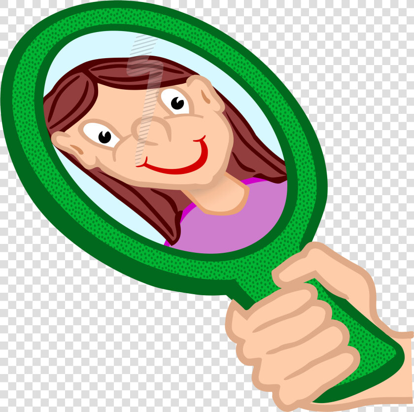 Hand Mirror Reflection Cartoon  HD Png DownloadTransparent PNG