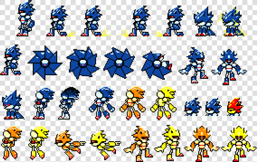 Mecha Sonic Sprite Sheet  HD Png DownloadTransparent PNG