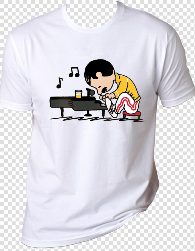 Queen Freddie Mercury Schroeder Cartoon   Charlie Brown Freddie Mercury Shirt  HD Png DownloadTransparent PNG