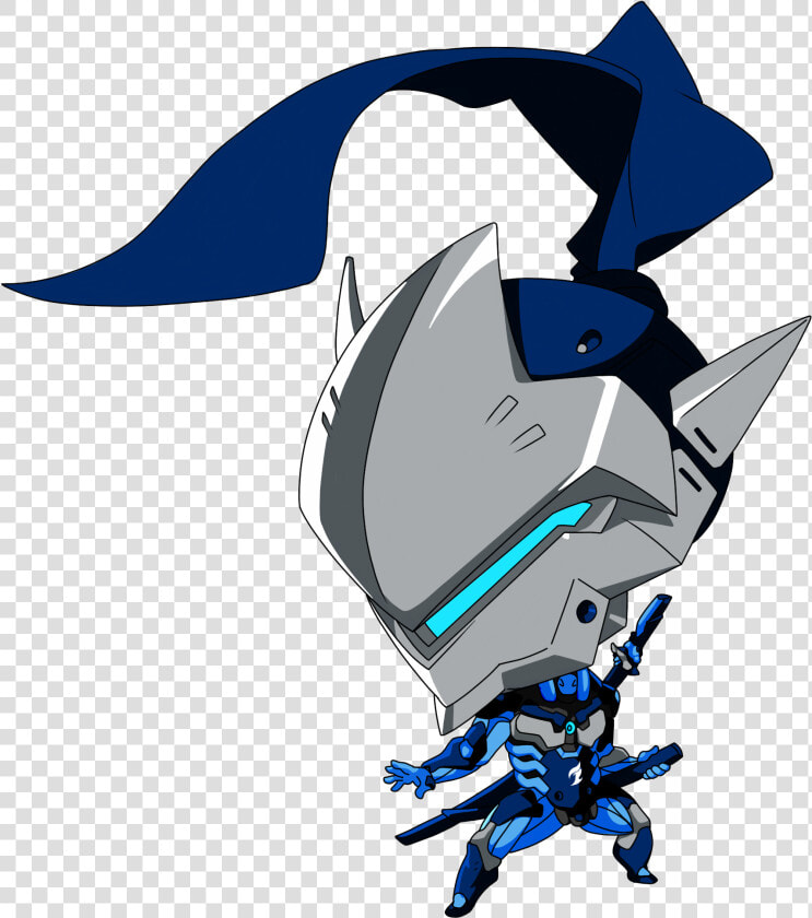 Genji Overwatch League Cute Sprays   Overwatch Genji Chibi Spray  HD Png DownloadTransparent PNG