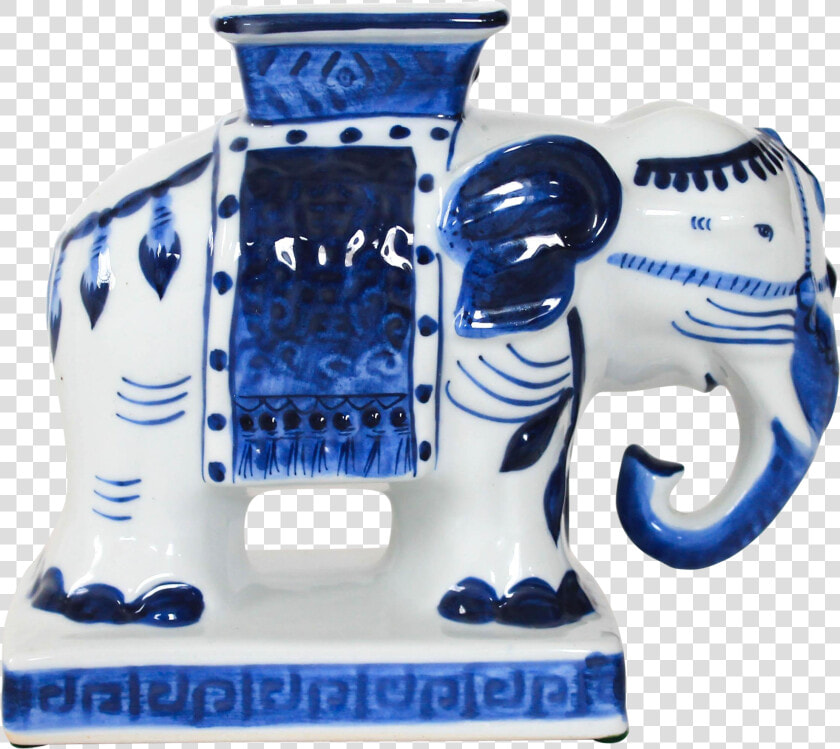 Blue And White Elephant Planter On Chairish   Blue And White Porcelain  HD Png DownloadTransparent PNG