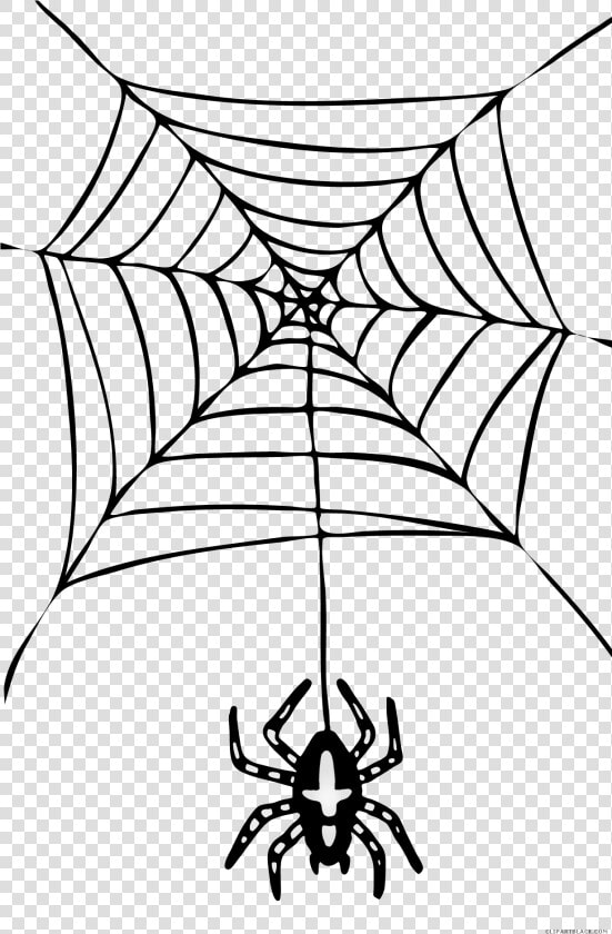 Hanging Spider Animal Free Black White Clipart Images   Spider Net Halloween Clip Art  HD Png DownloadTransparent PNG