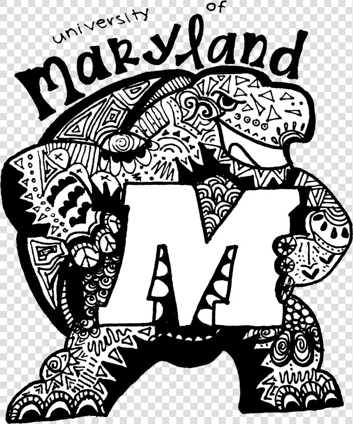 Umd Terrapin Zentangle   Umd Terrapin Cartoon  HD Png DownloadTransparent PNG