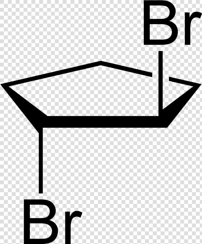 1 2 Dibromocyclopentane Perspective 2d Skeletal   2 4 Dibromo 1 Naphthol  HD Png DownloadTransparent PNG