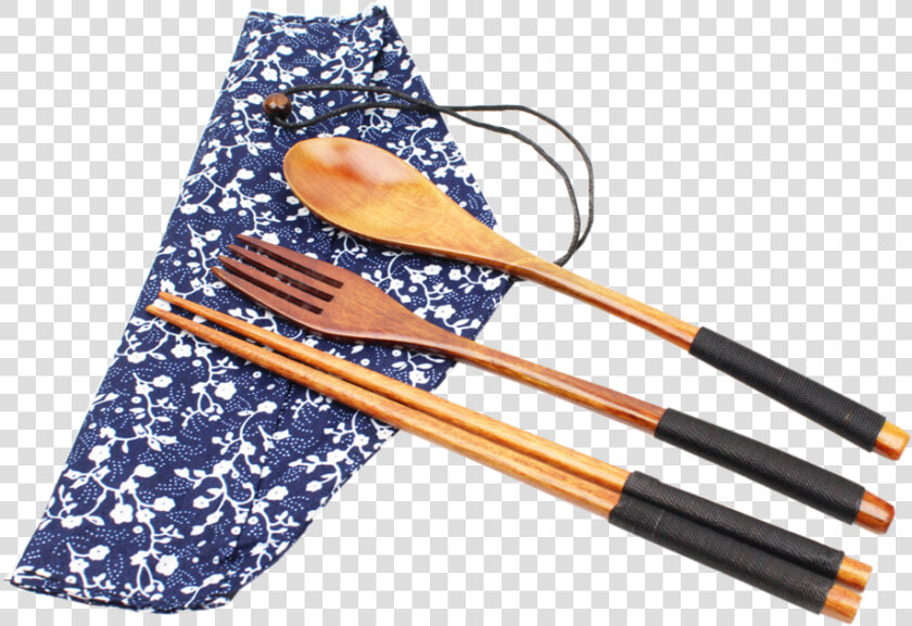 Wooden Utensil Set Spoon  Fork   amp  Chopsticks W  Floral   Pool  HD Png DownloadTransparent PNG