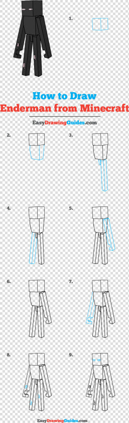 How To Draw Enderman From Minecraft   Minecraft Step By Step Drawing  HD Png DownloadTransparent PNG