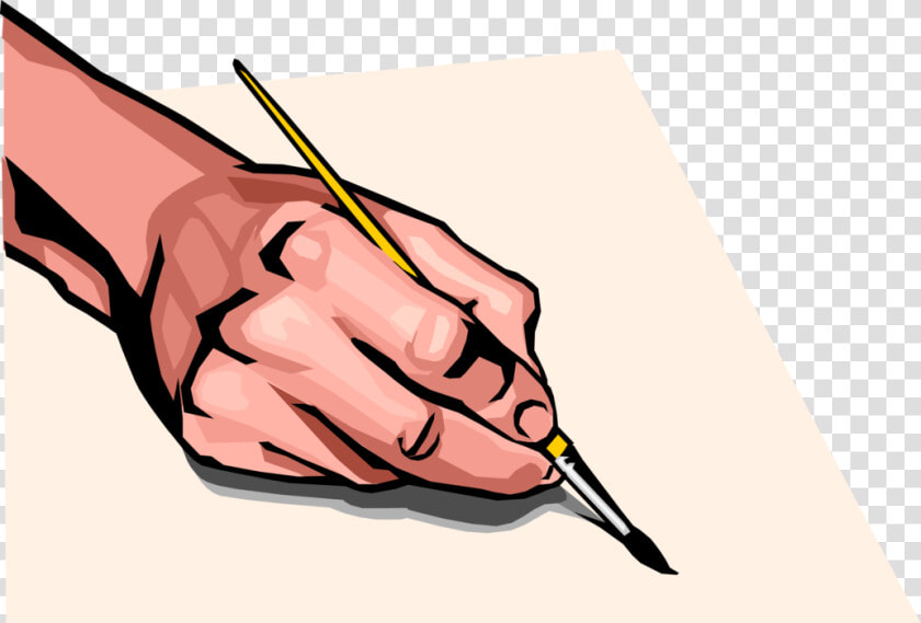 Vector Illustration Of Hand Painting With Artist S   Hand Holding A Paintbrush  HD Png DownloadTransparent PNG